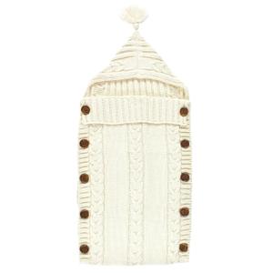 Hudson Baby Unisex Baby Knitted Baby Lounge Stroller Wrap Sack, Cream, One Size