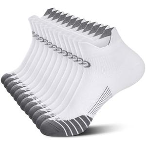 PAPLUS Ankle Compression Sock for Men and Women 6 Pairs, Low Cut Compression Running Sock with Ankle Support