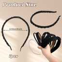 7 Pcs Black Headbands for Women Multi-style Knotted Head Bands Vintage Pearl Hairbands Fashion Wide Padded Hair Band Non Slip Hair Accessory Women Wash Face Thin Thick Party Daily Christmas Halloween