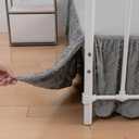 Tufted Bed Skirt Queen Size, Ruffled Bed Skirt with Split Corners, Queen Bed Skirt 18 Inch Drop, Square Boho Queen Size Bed Skirt for Ruffled Bed Skirts, Grey, 18'' Queen