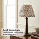 Muted Burgundy Floral Lamp Shades - 1 Pack, 5" Top x 9" Bottom x 6.2" H, Small Pleated Empire Lampshade for for Bedside & Table Lamps, Spider Fitter, No Assembly, Ideal for Cottage & Farmhouse Decor