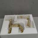 Gold Reindeer Christmas Decoration, 2Pcs Small Christmas Reindeer Figurines Indoor, Tabletop Deer Statue Christmas Decor, Resin Deer Figurine Decorations for Home (Set of 2, Set of 2)