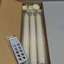 Homemory Real Waxy Flameless Taper Candles with Remote Timer, LED Candlesticks Flickering, Battery Operated Candles with Holders, 9.6 Inches for Home Christmas Wedding Celebration Decor, Ivory, 6 Pcs