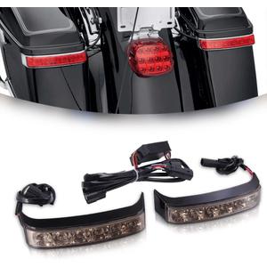 DREAMIZER Saddlebag Lights for Street Glide - Motorcycle LED Saddle bag Brake Light for Road King Electra Glide Ultra Classic - Black Housing,Smoked Lens