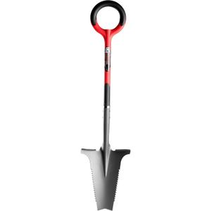 Root Slayer 22011 Garden Shovel, Serrated Blade, Red