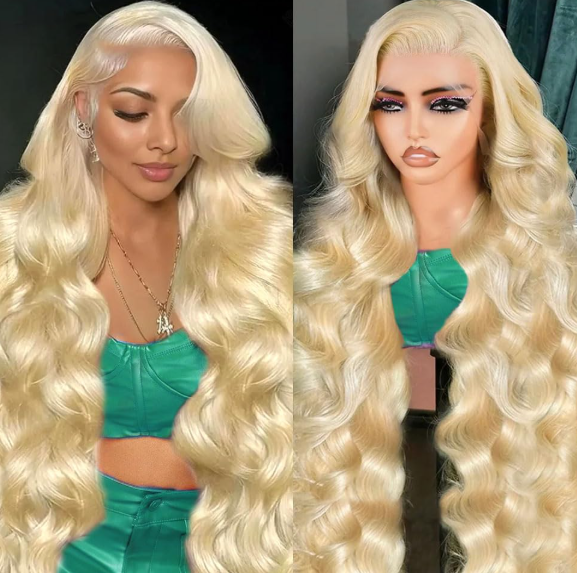 30 Inch 613 13x6 Lace Front Wig Human Hair 210 Density Blonde Lace Front Wigs Pre Plucked Blonde Wig Human Hair 613 Body Wave HD Lace Frontal Wigs Glueless Wigs