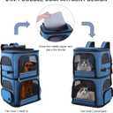 Double Cat Carrier for 2 Cats,Dog Backpack Carrier for Medium Dogs,Double Compartment Pet Carrier Backpack for Dual Pets,for Outdoor Traveling/Stroll and Picnic (Blue)