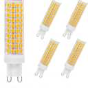 G9 LED Bulb 10W, 100W G9 Halogen Bulb Equivalent, 1200LM, AC 100V-265V, Warm White 3000K, Non-Dimmable G9 Bulbs for Home Lighting, 5-Pack