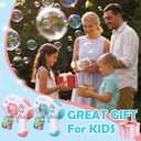 Bubble Guns for Kids 4-8, 2 Pack Automatic Bubble Blaster with LED Light & 14 Bubble Solution, Bubble Gun for Toddlers Outdoor Summer Toys
