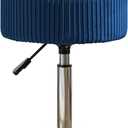 LUE BONA 360Swivel Vanity Stool Chair for Makeup Room, Height Adjustable Stool for Vanity with Storage, Small Navy Blue Velvet for Bathroom, Living Room