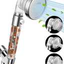Filtered Shower Head for Hard Water with Stop, High Pressure 4-Mode Shower Heads Built-in Power Spray to Clean Corner, Tub & Pets, Water Softener Handheld Shower to Remove Chlorine & Fluoride