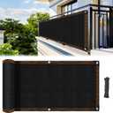 Fence Privacy Screen - RAINFLOW 3'X10' Black Privacy Fence Screen Outdoor Shade Balcony Decor Plastic Mesh Fence Panels Cover Porch Screen Balcony Covers for Apartments, Deck, Backyard, Pool Wall