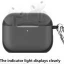 Compatible for AirPods Pro 3 Case Cover(2025) with Keychain, Soft Silicone Skin Case Cover Full Protective Front LED Visible(Black)