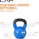 CAP Vinyl Coated Cast Iron Kettlebell, 25LB Home Gym Weight