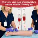 SimCoach Phlebotomy Practice Kit, Venipuncture & IV Practice Arm with Veins, Blood Draw Practice Kit for Injection and IV Training, IV Insertion Practice Kit for Medical Education