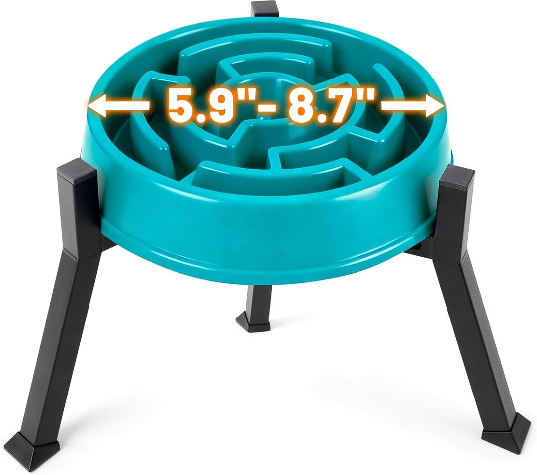 LOOBANI Raised Dog Bowl Stand: Fits for Bowls Width 5.9"-8.7" (Without Bowls), Adjustable Width Elevated Dog Bowl Stand Water Food Feeder for Medium Adult, Seniors, Older, Arthritis Dogs, Black, Medium