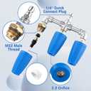 Triple Turbo Nozzle Pressure Washer, 360 Rotating Turbo Nozzle with 1/4" Quick Connector, 2.0 Orifice 3-in-1 Turbo Nozzle, 4000 PSI