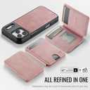 for iPhone 17 Pro Max Wallet Case Compatible with Magsafe, Magnetic RFID Blocking Card Holder Kickstand 2 in 1 Detachable Case for iPhone 17 Pro Max 6.9", Rose Pink