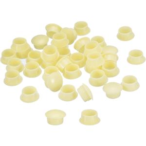 uxcell 150Pcs Screw Hole Plugs, 14mm(9/16") Dia Plastic Round Button Plugs Snap in Locking Hole Covers Flush Type Caps for Furniture Cabinet, Cream Color