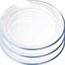FOYO Dessert Plates, Classic Tempered Glass Dinnerware Sets, 7 Inch, Set of 3