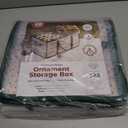 ZOBER Christmas Ornament Storage Box Plastic - Stores 128 3" Ornaments with Individual Trays - Ornament Organizer Storage Box, Durable Christmas Containers Holder - Green