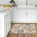 Beeiva Floral Rugs for Entryway 2x3, Paisley Washable Entryway Rug Non Slip Ultra Thin, No Skid Throw Door Mat Indoor Entrance Small Carpet for Kitchen Bathroom Bedroom