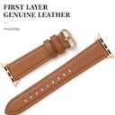 Leather Band Compatible with Apple Watch Bands 38mm 40mm 41mm 42mm Series 10, Elegant Top Grain Genuine Leather Bands Replacement Strap for Apple iWatch Series 10 9 8 7 6 5 4 3 2 1 SE2 SE Women