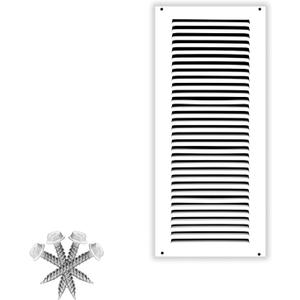 8" x 26" Return Air Grille - Sidewall and Ceiling - HVAC Vent Duct Cover Diffuser - [White] [Outer Dimensions: 9.75w X 27.75" h]