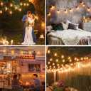 S14 Replacement LED Light Bulbs, Shatterproof & Waterproof 0.6W S14 LED Bulbs, Outdoor String Lights, E12 Base Patio Edison LED Light Bulbs, Warm White 2200K Plastic 70LM Non-Dimmable 50 Pack