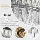 Dia 32" Modern Crystal Chandeliers LED Dimmable Living Room Chandelier Black Pendant Lighting Crystal Ceiling Light Fixture for Entrance Bedroom Hallway Foyer