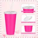 16 Pcs Babe Bachelorette Cups Bachelorette Party Tumbler with Lids and Straws Bridesmaid Cups Bridal Cup Plastic Travel Mug for Wedding Bachelorette Party Supplies Gifts (Rose Pink,24 oz)