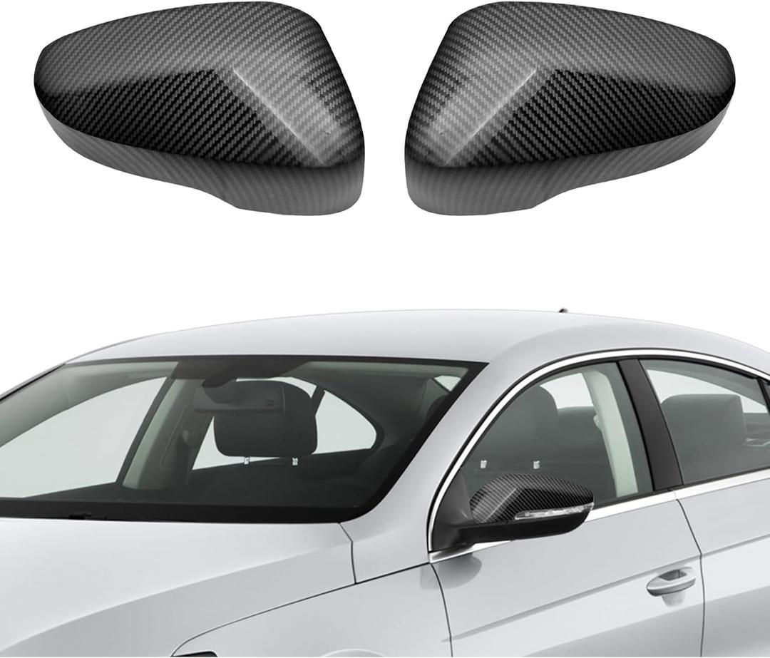 Rearview Mirror Cover Cap Compatible with VW Beetle 2012-2019, Jetta MK6 2011-2018Only for US Model with Turn Signal, Pair Side Door Mirror Housing Trim (Carbon Fiber)