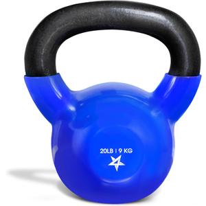 Yes4All Kettlebell, 5-100 LB Vinyl Coated Cast Iron Strength Training Kettlebells for Home Gym Exercises, Fitness, Full Body Workout Equipment, Push Ups, and Grip Strength