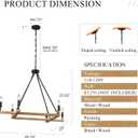 L45'' Natural Farmhouse Square Wood Chandeliers Rustic 6-Light Unique Rectangular Candle Chandelier Long Ceiling Pendant Light for High Ceiling Living Dining Room Foyer Kitchen Island,E12
