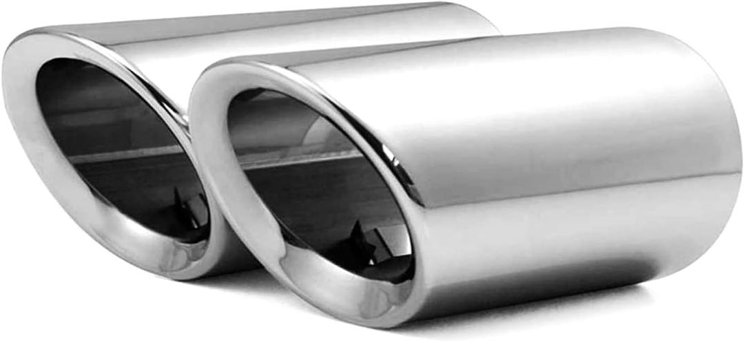 Dsycar Stainless Steel Exhaust Tips Pair, Chrome Polished, Compatible with Audi Q5/A4/A4L/A3, Compatible with VW CC 2012-2015/ Passat 1.8T 2.0T 2011-2015 / Tiguan 2011-2015 (Silver)