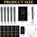 Qeeenar 200 Pcs Christian Gifts Bulk Sets Bible Verse Religious Ballpoint Pen and Notebook Gift Set with Thanks Tags Organza Bag Gift Bulk for Women Church Christian Party Favors(Black,Fresh)
