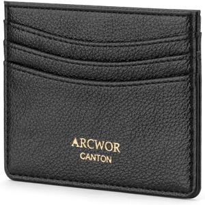 Slim Wallet Minimalist Front Pocket RFID Blocking Men and Women Leather Wallets