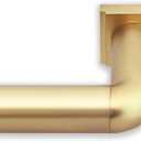8 foot Custom Curtain Rod & French Return Elbow Brackets Bundle  Luxury, Nonadjustable 1 1/4" Large Diameter Rod Set with Premium, Room-Darkening, Elbow Brackets  Brushed Gold Finish