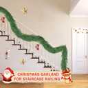 Christmas Cedar Garland for Staircase Real Touch Droopy Bendable Lifelike Faux Xmas Garlands for Decoration Christmas Green Pine Mantle Garland Thanksgiving Table Decorations Outdoor Indoor (60 INCH)