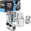 Wheel Lock Lug Nut Set 1/2-20 Anti Theft Fit Jeep Grand Cherokee Liberty Wrangler JK Sahara Unlimited Rubicon X CJ5 CJ6 CJ7 Ford Bronco Dodge Ramcharger 5 Locking Security Nuts Replace 24538