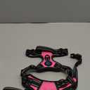 PHOEPET No Pull Dog Harness Medium Reflective Front Clip Vest with Handle,Adjustable 2 Metal Rings 3 Buckles,[Easy to Put on & Take Off](Medium, Pink)