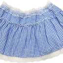 Men's Skirt Sissy Ruffled Lace Openwork Crossdressing Short Dress Pleated Sports Skorts Gingham A-line Mini Skirt (Pink)