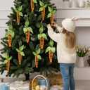 Threehoney 12 Pcs Easter Carrot Garland Decor Easter Carrot Hanging Ornaments Artificial Simulation Carrots Mini Artificial Carrots Spring Garland Decorations for Mantel Table Home Party DIY Crafts