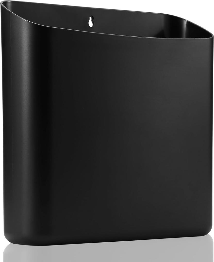 Lint Bin for Laundry Room, Magnetic Lint Trash Can for Dryer, Modern Lint Holder, Lint Box for Laundry Room Organization, Wall Mounted Trash Can for Laundry Decor (Black)