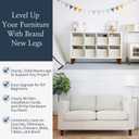 Airy Abode Premium Walnut Square Furniture Legs (Full Install Kit) - Pick Your Size and Color
