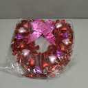 Valentines Day Wreath for Front Door Heart Shaped Wreath with Light String and Bowknot Valentines Day Tinsel Garland Decoration for Door Wall Window Party Decor (Classic Colors)