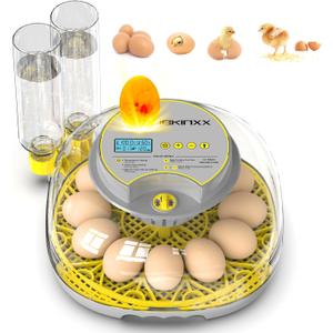 Incubator for Hatching Eggs-12 Egg Capacity, Automatic Egg Turner, Temperature & Humidity Control, 360 Viewing for Chicken, Duck and Quail Eggs