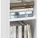VAFHYLLIS 4 Cube Storage Organizer with Closed Back Panel- Wooden 4-Tier Open Bookshelf, 11 Inch Cube Storage Organizer, Tall Vertical Display Shelf for Living Room, Bedroom, Office (White, 4-Cube)