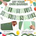 Mooliwe 171 Pcs DIY Custom Banner Kit Make Your Own Customizable Sign for Birthday Wedding Party Decoration Include 20 Paper Pennant 148 Letters and Numbers 1 Rope 2 Threading Device(Green)