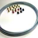 The Stop Shop 25 ft 3/16 Brake Line Kit - Steel Roll WITH Fittings